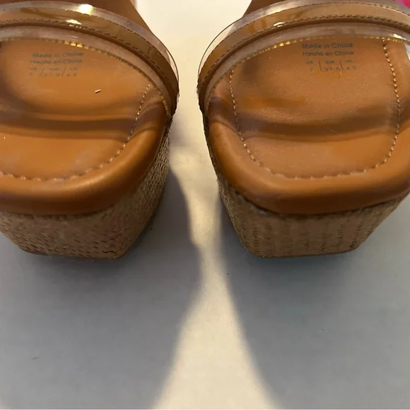 ALDO Brown/Tan Strappy Sandals with Clear Toe Strap - Picture 2 of 5